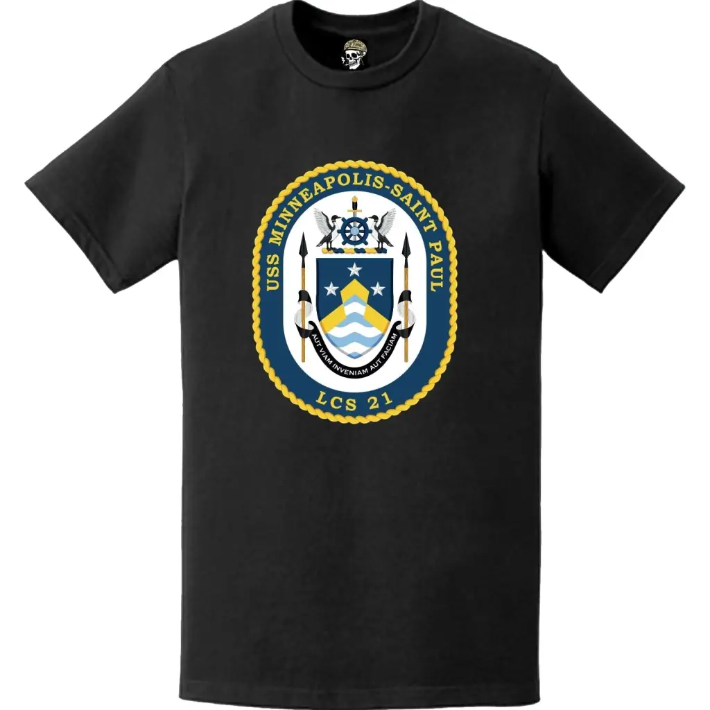 USS Minneapolis-Saint Paul (LCS-21) Ship's Crest Logo Emblem T-Shirt Tactically Acquired   