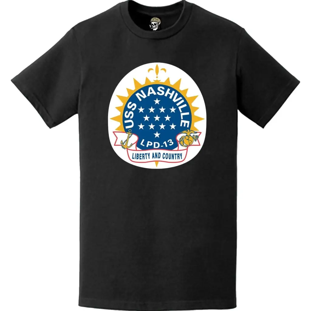 USS Nashville (LPD-13) Ship's Crest Emblem T-Shirt Tactically Acquired   