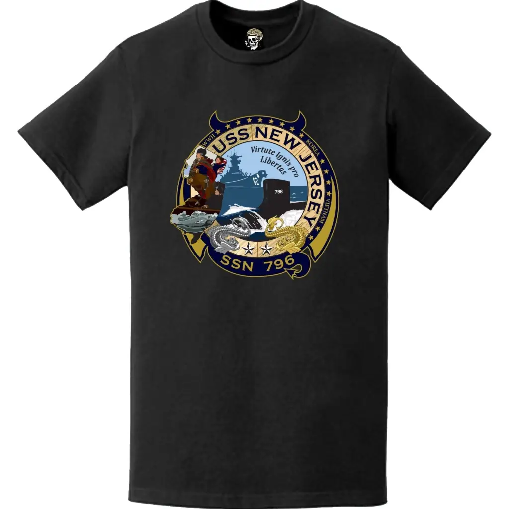 USS New Jersey (SSN-796) Submarine Logo T-Shirt Tactically Acquired   