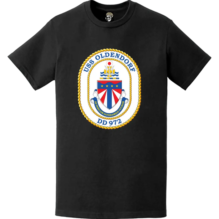 USS Oldendorf (DD-972) Ship's Crest Logo T-Shirt Tactically Acquired   