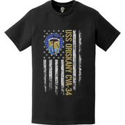USS Oriskany (CVA-34) Patriotic Ship's Crest Logo American Flag T-Shirt Tactically Acquired   