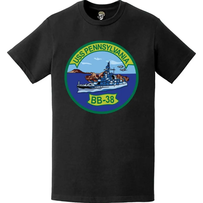 USS Pennsylvania (BB-38) Battleship Logo Emblem T-Shirt Tactically Acquired   