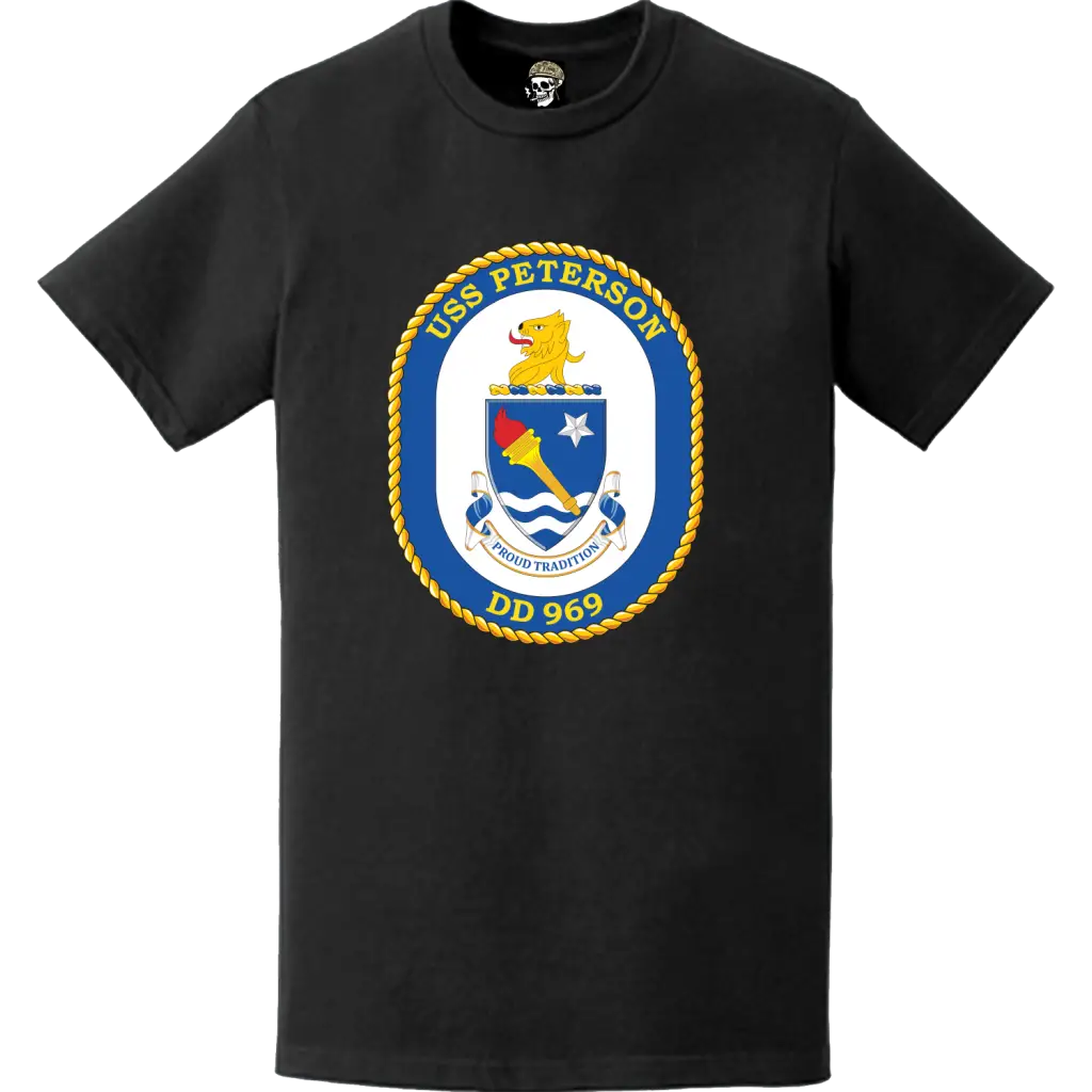 USS Peterson (DD-969) Ship's Crest Logo T-Shirt Tactically Acquired   