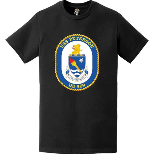 USS Peterson (DD-969) Ship's Crest Logo T-Shirt Tactically Acquired   