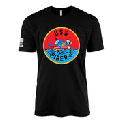 USS Piper (SS-409) Tench-Class Submarine T-Shirt - Black