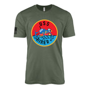 USS Piper (SS-409) Tench-Class Submarine T-Shirt - Military Green