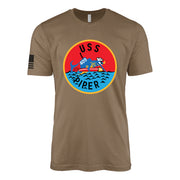USS Piper (SS-409) Tench-Class Submarine T-Shirt - Woodland Brown