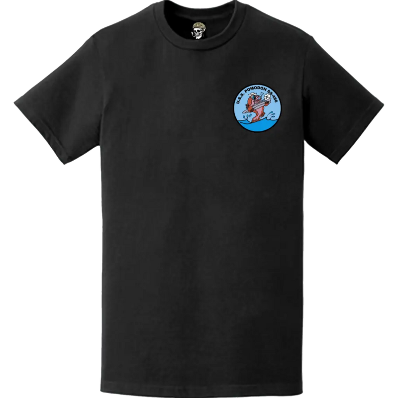 USS Pomodon (SS-486) Submarine Left Chest Logo Emblem T-Shirt