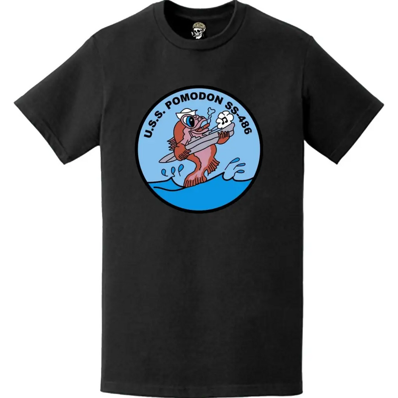 USS Pomodon (SS-486) Submarine Logo Emblem Crest T-Shirt