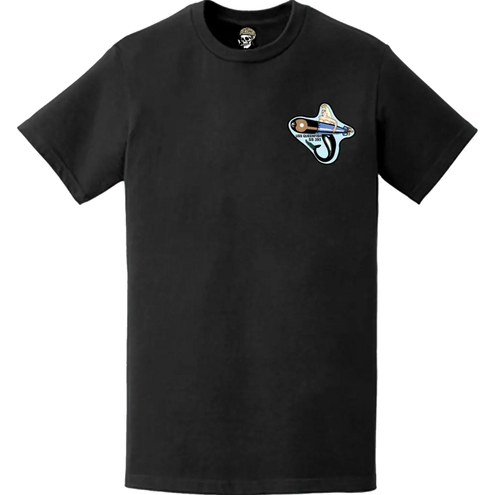 USS Queenfish (SS-393) Submarine Left Chest Logo Emblem T-Shirt Tactically Acquired   