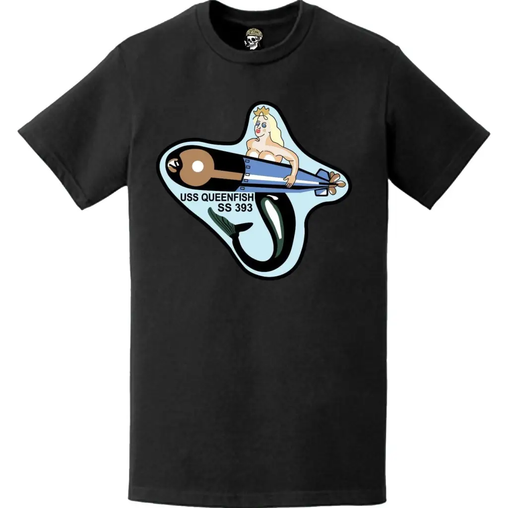 USS Queenfish (SS-393) Submarine Logo Emblem Crest T-Shirt Tactically Acquired   