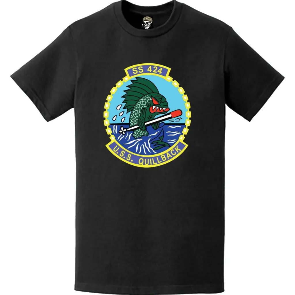 USS Quillback (SS-424) Submarine Logo Emblem Crest T-Shirt Tactically Acquired   