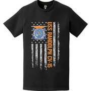 USS Randolph (CV-15) Patriotic Ship's Crest Logo American Flag T-Shirt Tactically Acquired   