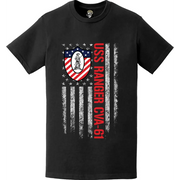 USS Ranger (CVA-61) Patriotic Ship's Crest Logo American Flag T-Shirt Tactically Acquired   