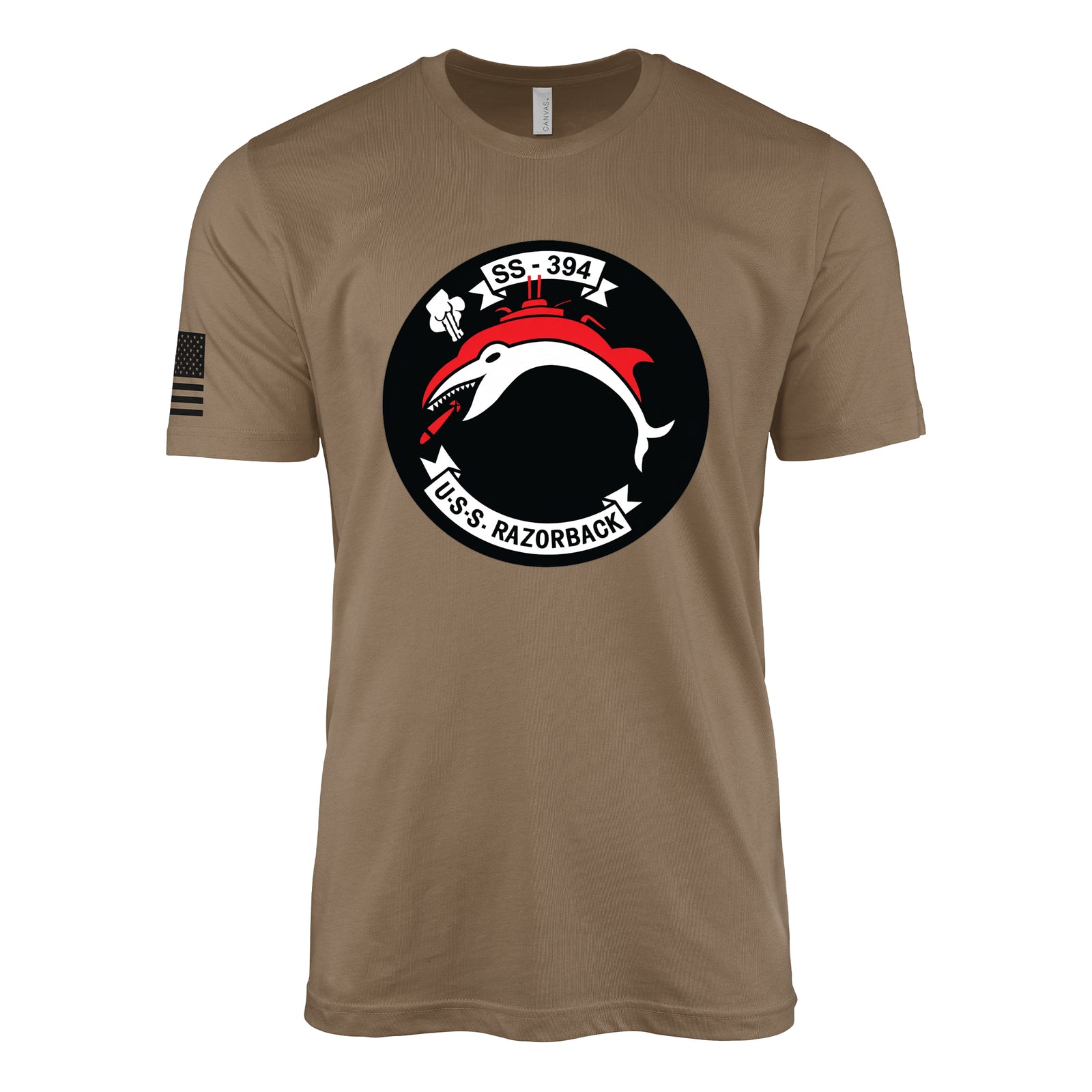 USS Razorback (SS-394) Balao-Class Submarine T-Shirt - Woodland Brown