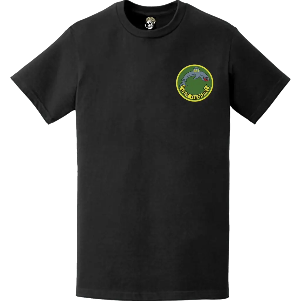 USS Requin (SS-481) Submarine Left Chest Logo Emblem T-Shirt Tactically Acquired   