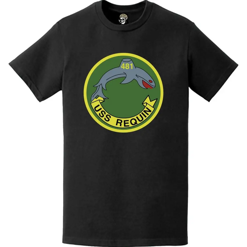 USS Requin (SS-481) Submarine Logo Emblem Crest T-Shirt