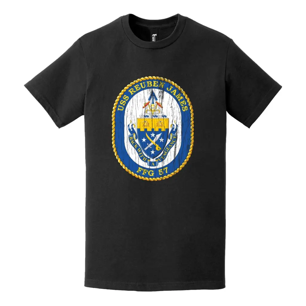 USS Reuben James (FFG-57) Logo Distressed T-Shirt Tactically Acquired   