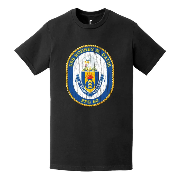 USS Rodney M. Davis (FFG-60) Logo Distressed T-Shirt Tactically Acquired   