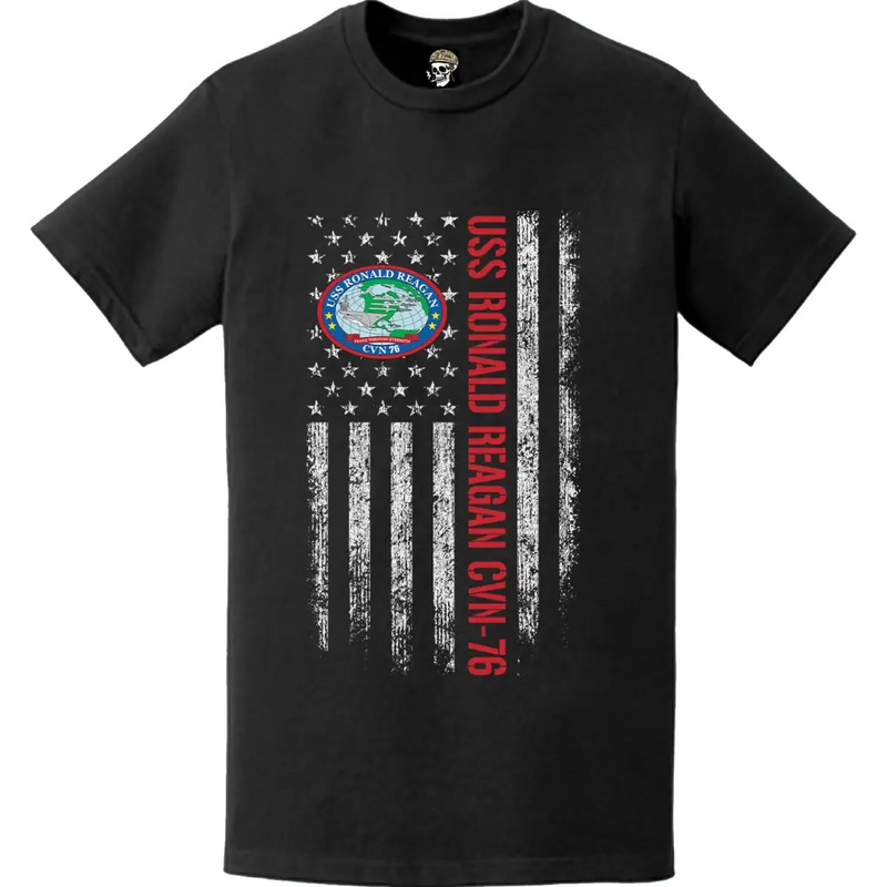 USS Ronald Reagan (CVN-76) American Flag T-Shirt