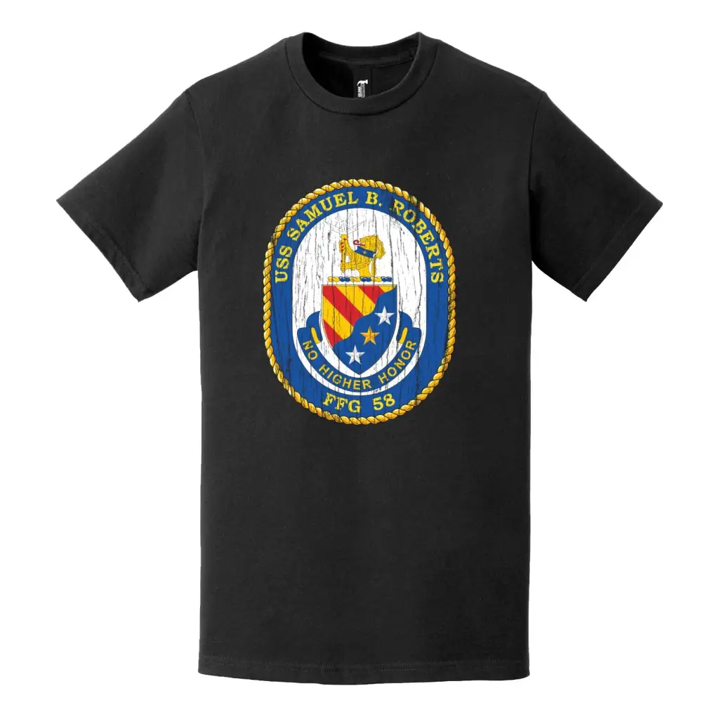 USS Samuel B. Roberts (FFG-58) Logo Distressed T-Shirt Tactically Acquired   