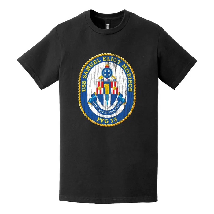 USS Samuel Eliot Morison (FFG-13) Logo Distressed T-Shirt Tactically Acquired   