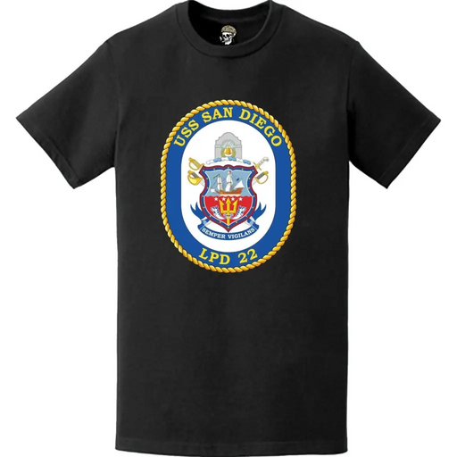 USS San Diego (LPD-22) Ship's Crest Emblem T-Shirt Tactically Acquired   