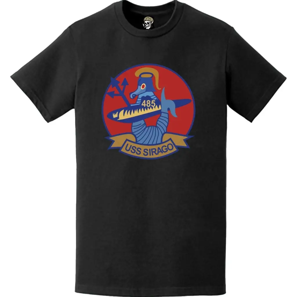 USS Sirago (SS-485) Submarine Logo Emblem Crest T-Shirt Tactically Acquired   