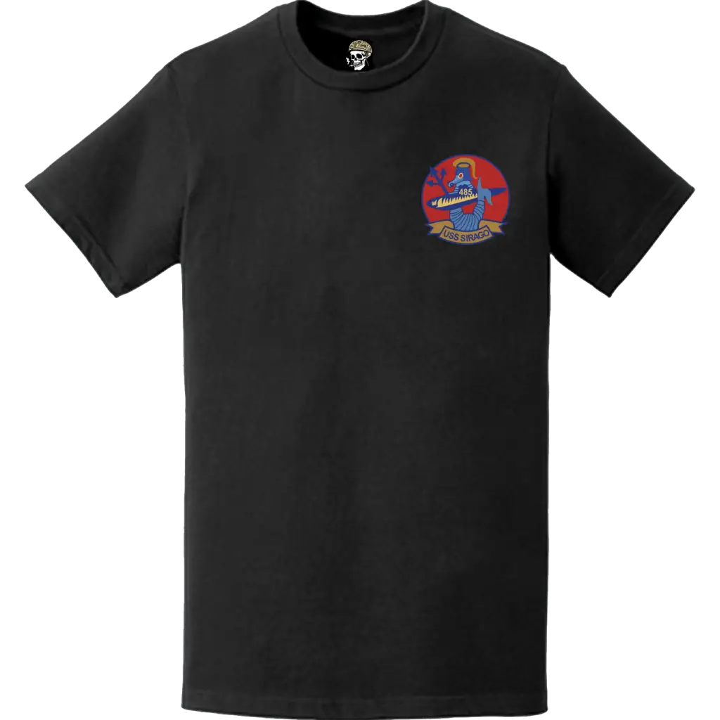 USS Sirgao (SS-485) Submarine Left Chest Logo Emblem T-Shirt Tactically Acquired   