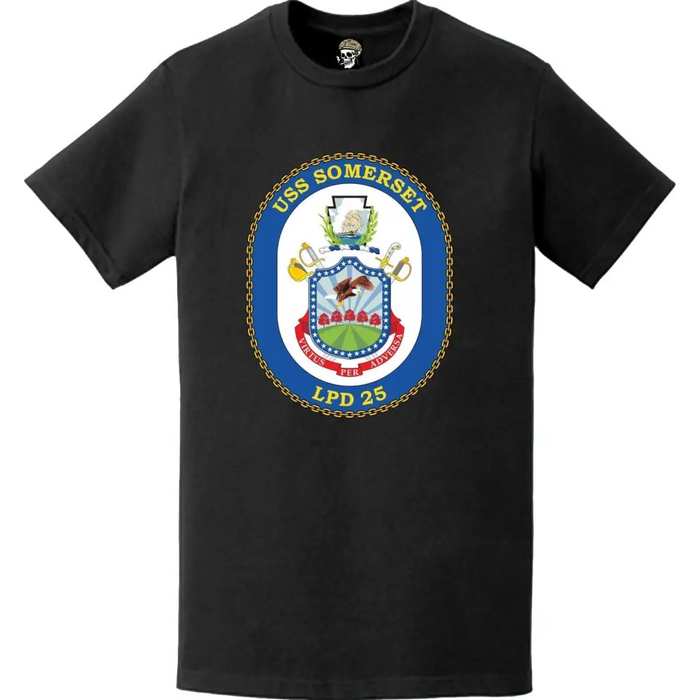 USS Somerset (LPD-25) Ship's Crest Emblem T-Shirt Tactically Acquired   