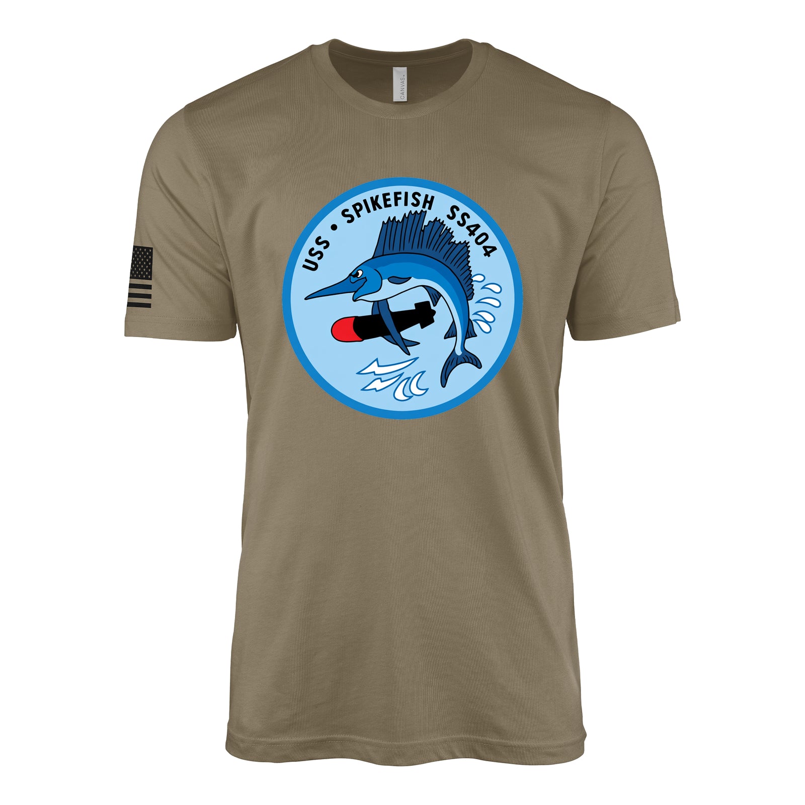 USS Spikefish (SS-404) Tench-Class Submarine T-Shirt - Coyote Brown