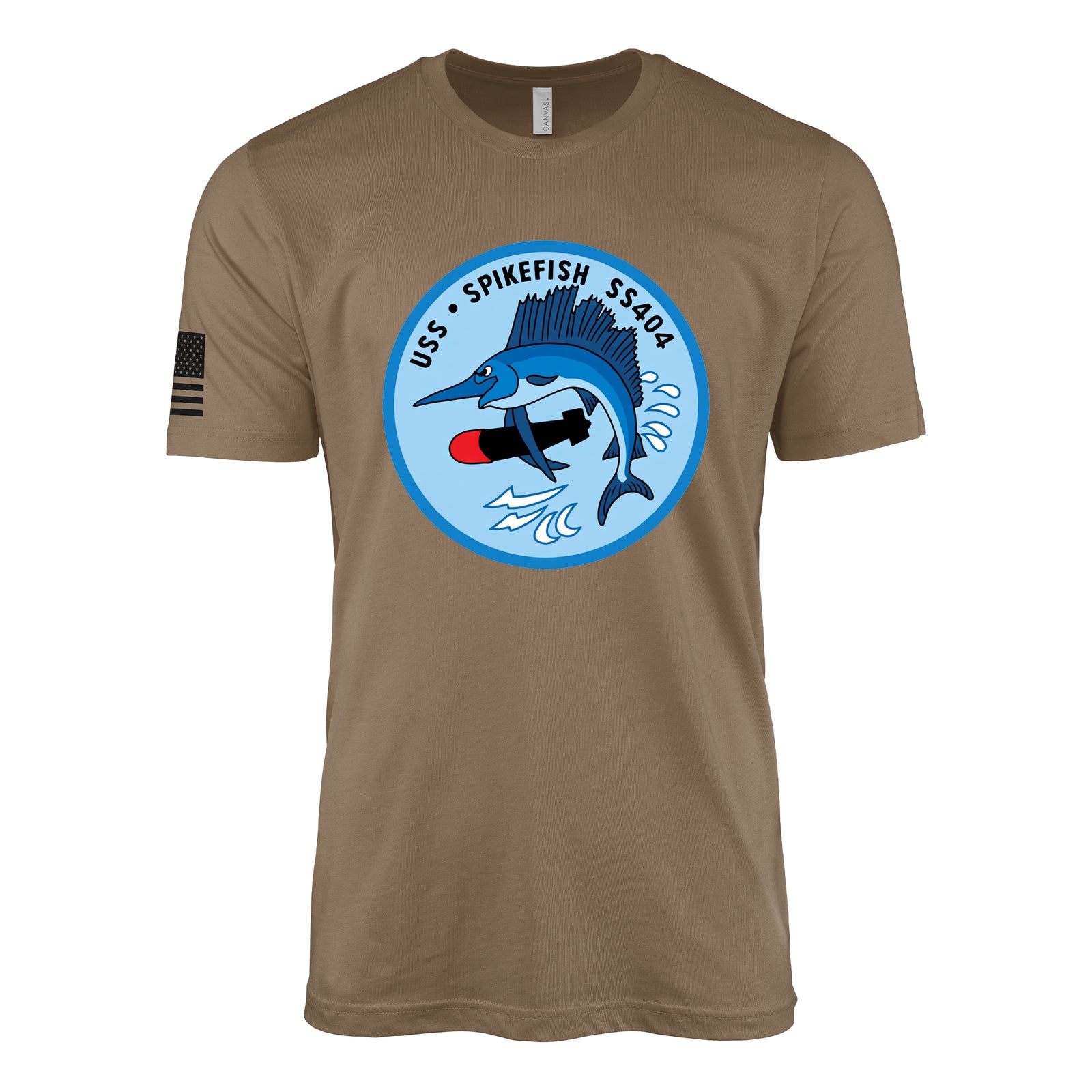 USS Spikefish (SS-404) Tench-Class Submarine T-Shirt - Woodland Brown