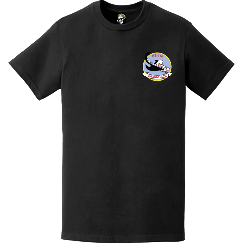 USS Thornback (SS-418) Submarine Left Chest Logo Emblem T-Shirt
