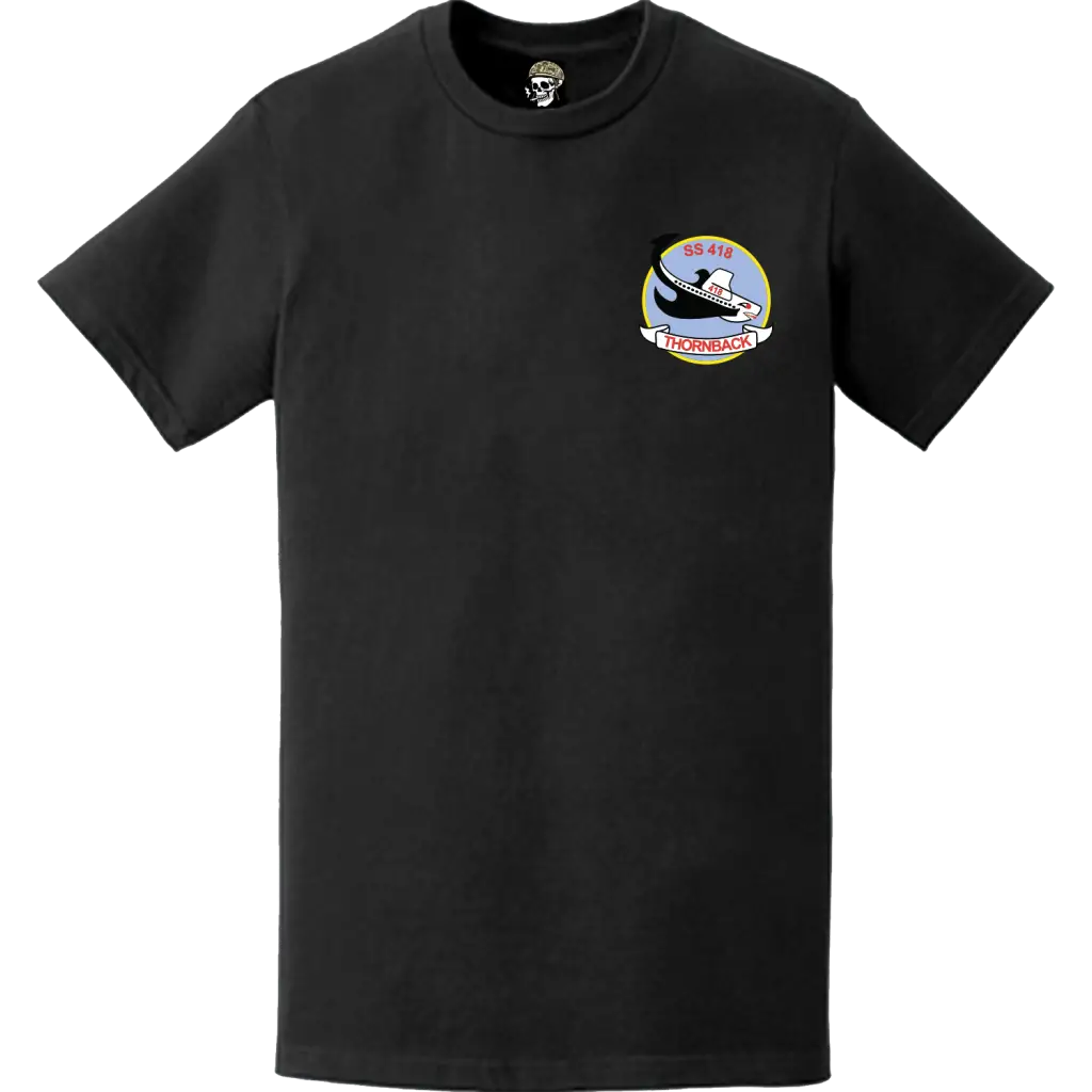 USS Thornback (SS-418) Submarine Left Chest Logo Emblem T-Shirt Tactically Acquired   