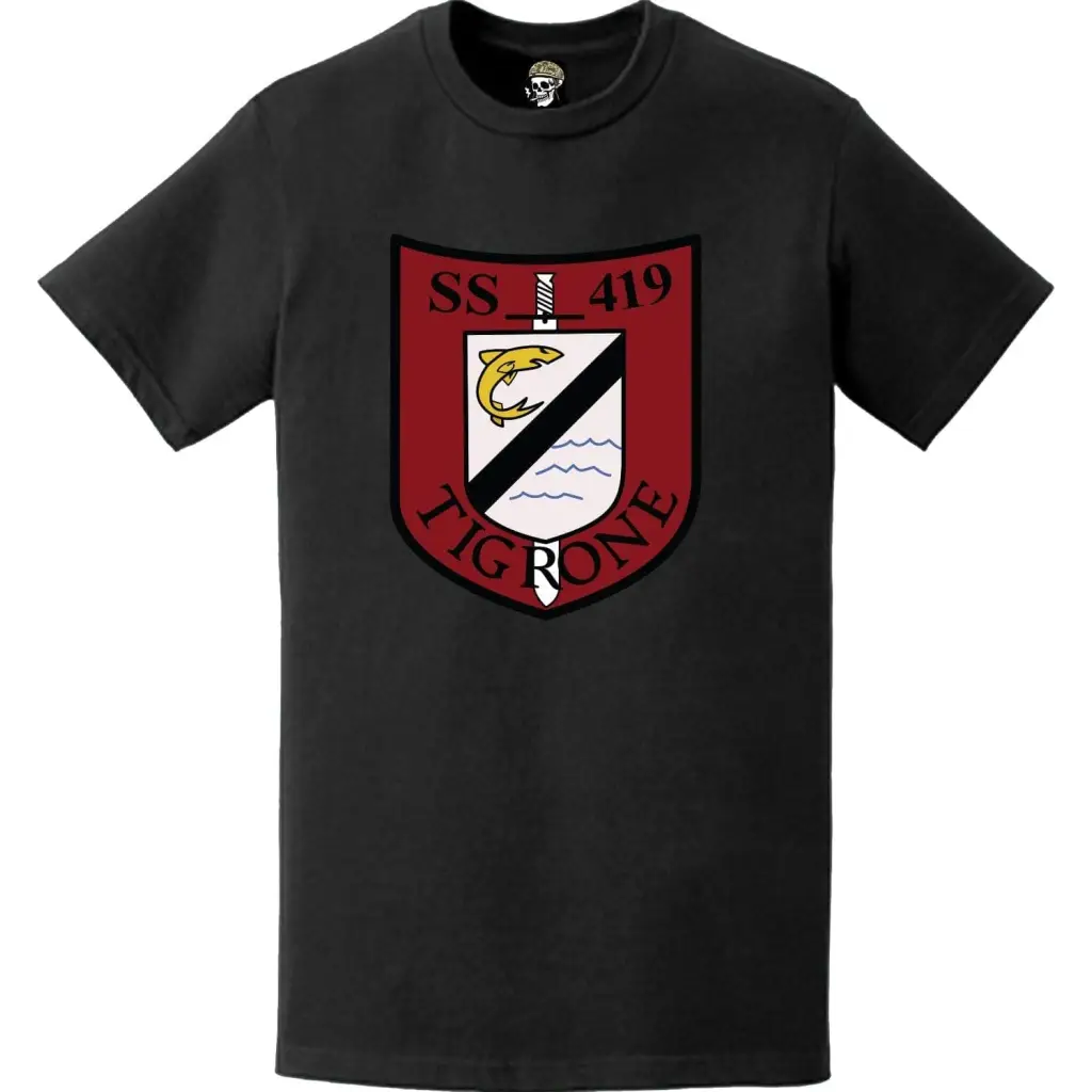 USS Tigrone (SS-419) Submarine Logo Emblem Crest T-Shirt Tactically Acquired   