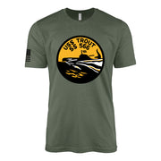 USS Trout (SS-566) Tang-Class Submarine T-Shirt - Military Green