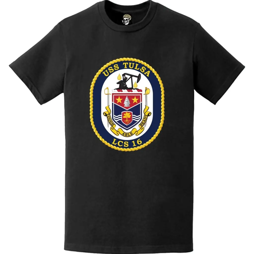 USS Tulsa (LCS-16) Ship's Crest Logo Emblem T-Shirt Tactically Acquired   