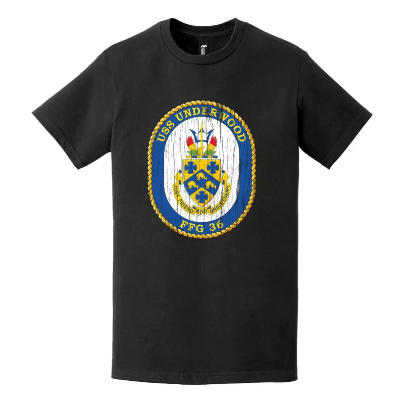 USS Underwood (FFG-36) Logo Emblem Distressed T-Shirt