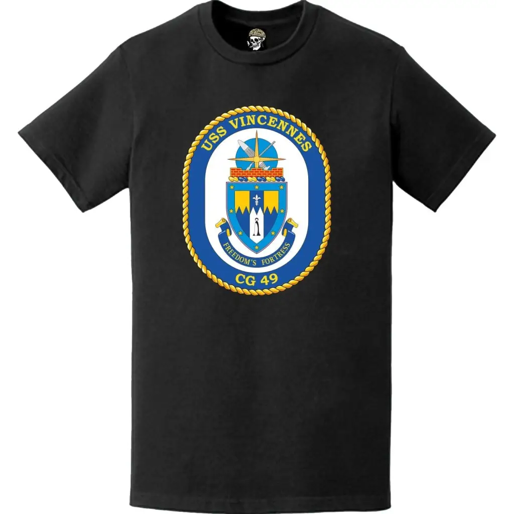 USS Vincennes (CG-49) Ship's Crest Logo T-Shirt Tactically Acquired   