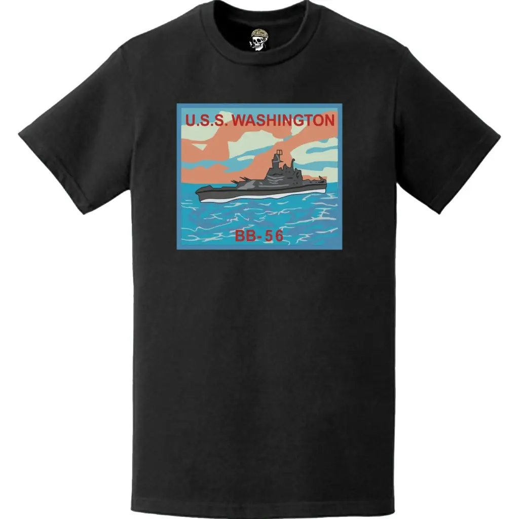 USS Washington (BB-56) Battleship Logo Emblem T-Shirt Tactically Acquired   