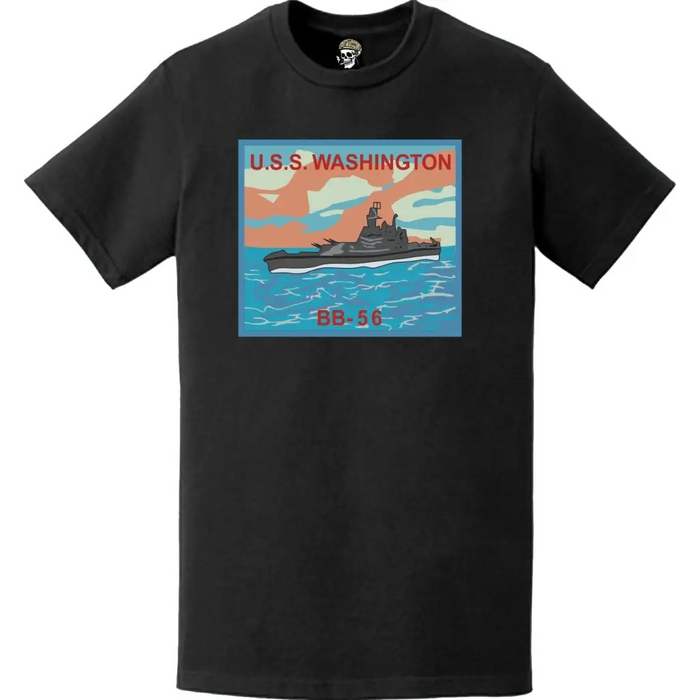 USS Washington (BB-56) Battleship Logo Emblem T-Shirt Tactically Acquired   
