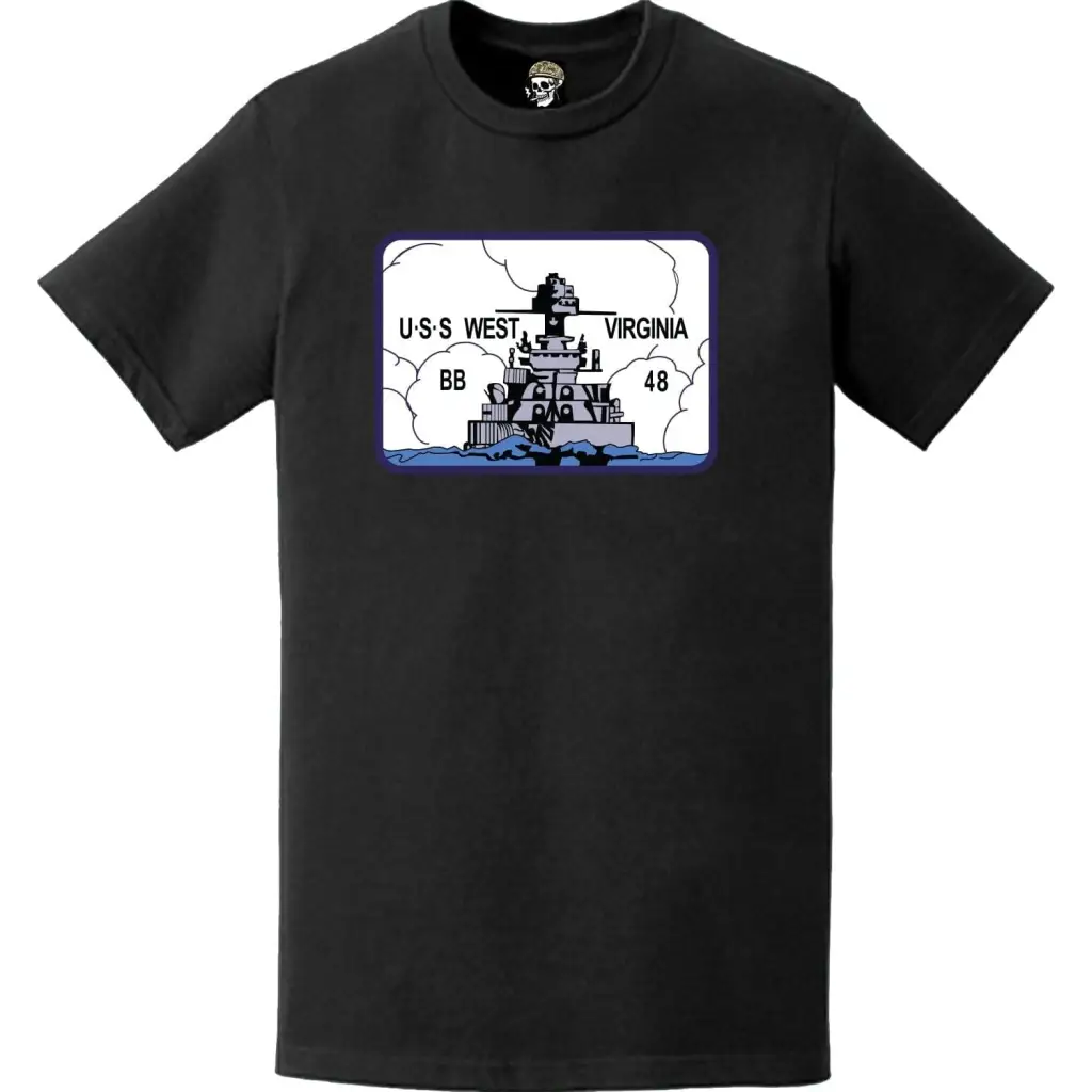 USS West Virginia (BB-48) Battleship Logo Emblem T-Shirt Tactically Acquired   