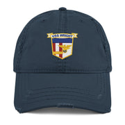 USS Wright (CVL-49) Ship's Crest Logo Embroidered Distressed Dad Hat Tactically Acquired Navy  