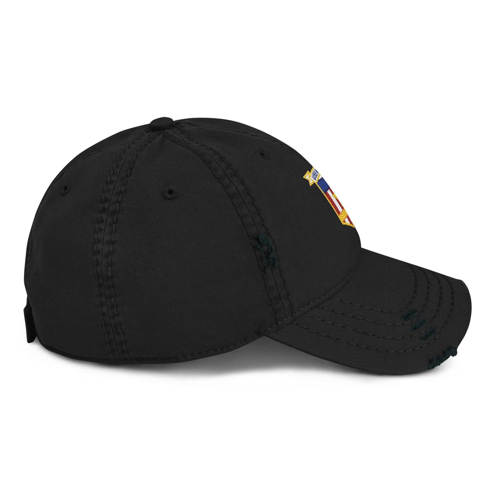 USS Wright (CVL-49) Ship's Crest Logo Embroidered Distressed Dad Hat Tactically Acquired   