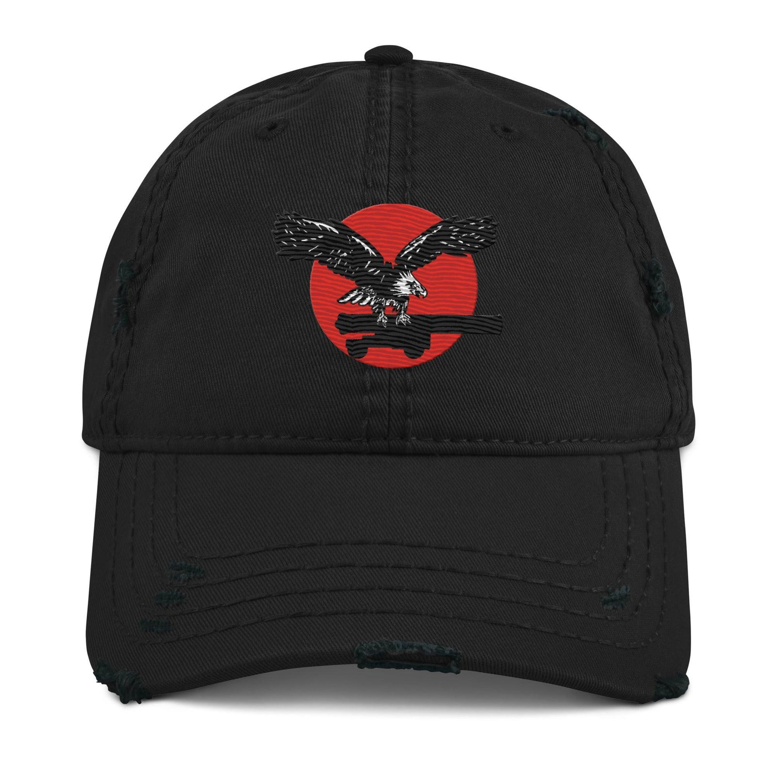 USS Yorktown (CV-5) Ship's Crest Logo Embroidered Distressed Dad Hat Tactically Acquired Black  