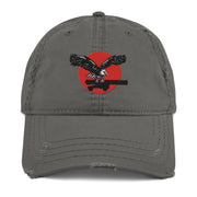 USS Yorktown (CV-5) Ship's Crest Logo Embroidered Distressed Dad Hat Tactically Acquired Charcoal Grey  