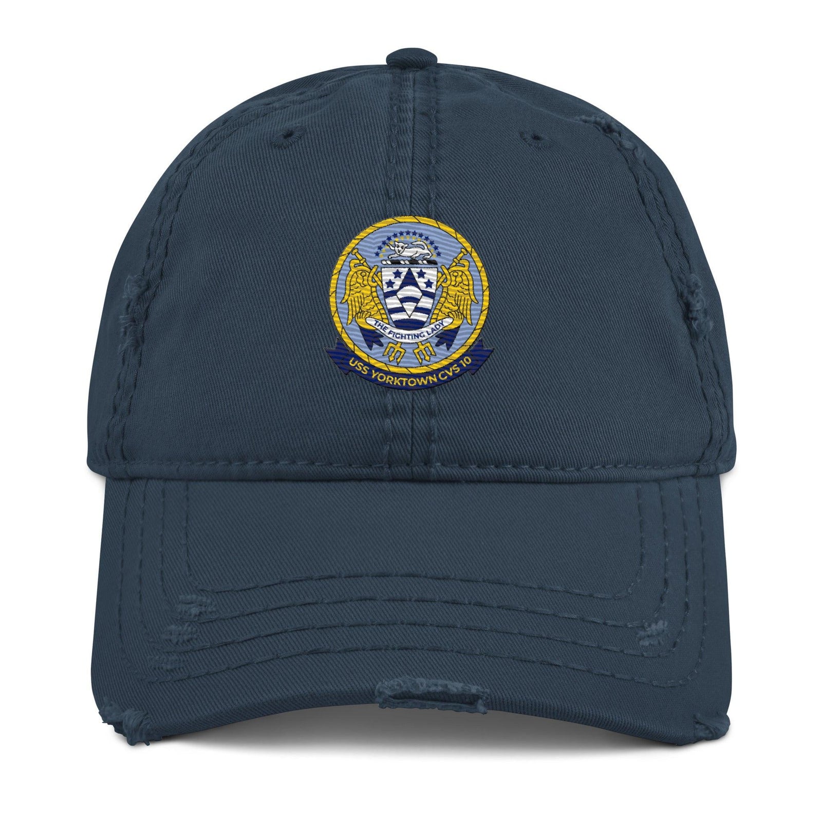 USS Yorktown (CVS-10) Embroidered Distressed Dad Hat Tactically Acquired Navy  