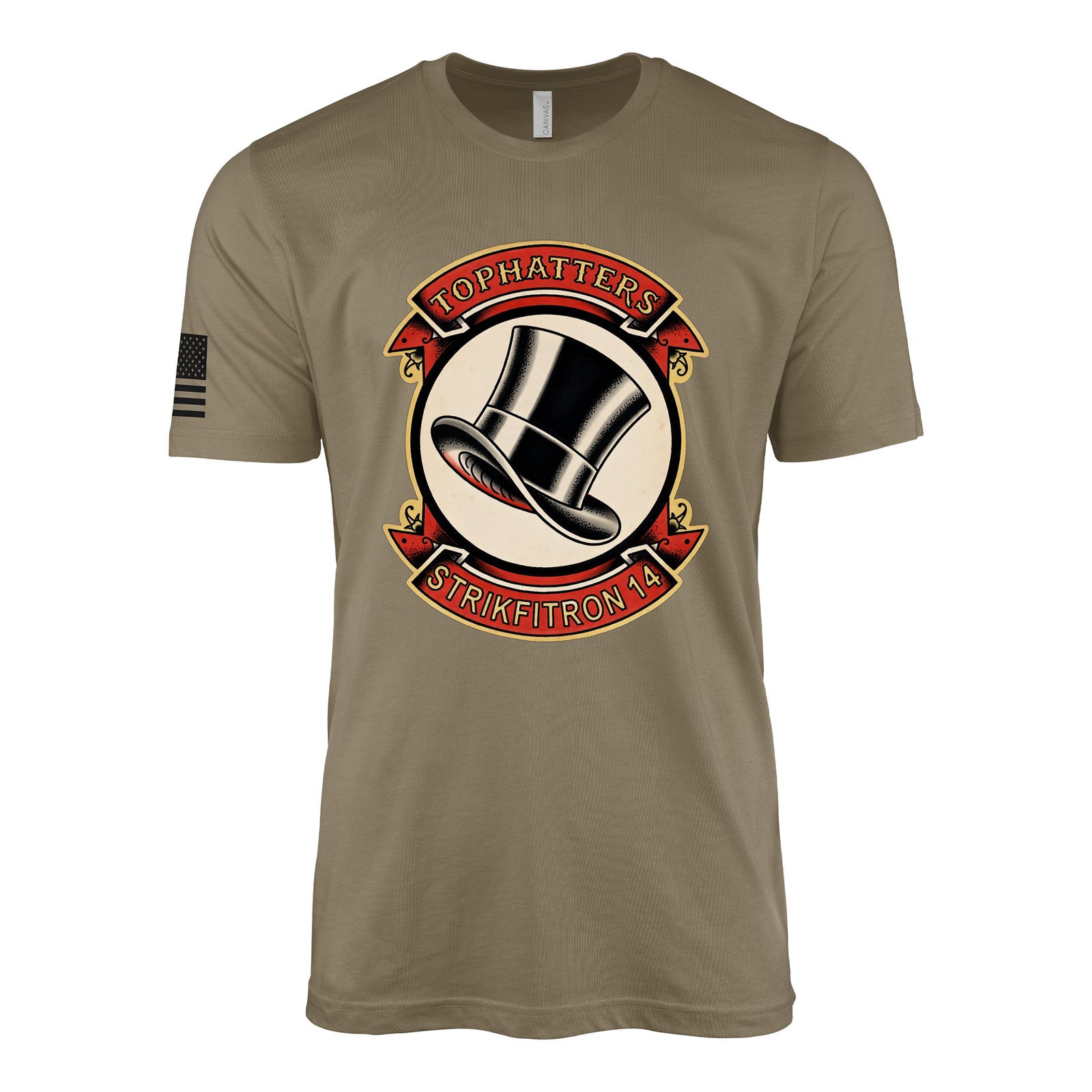 VFA-14 Tophatters Insignia T-Shirt - Coyote Brown