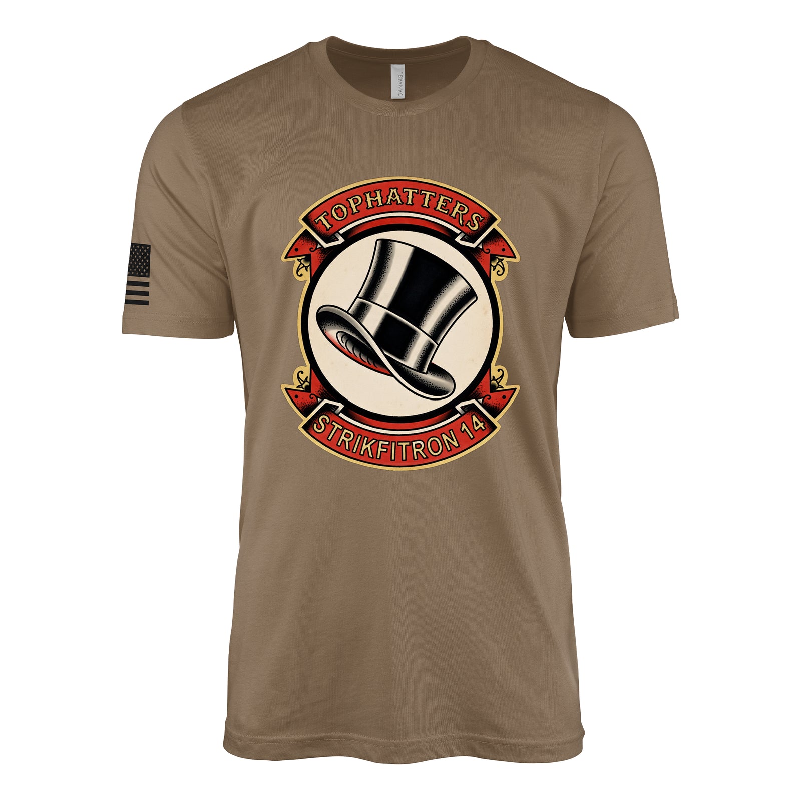 VFA-14 Tophatters Insignia T-Shirt - Woodland Brown