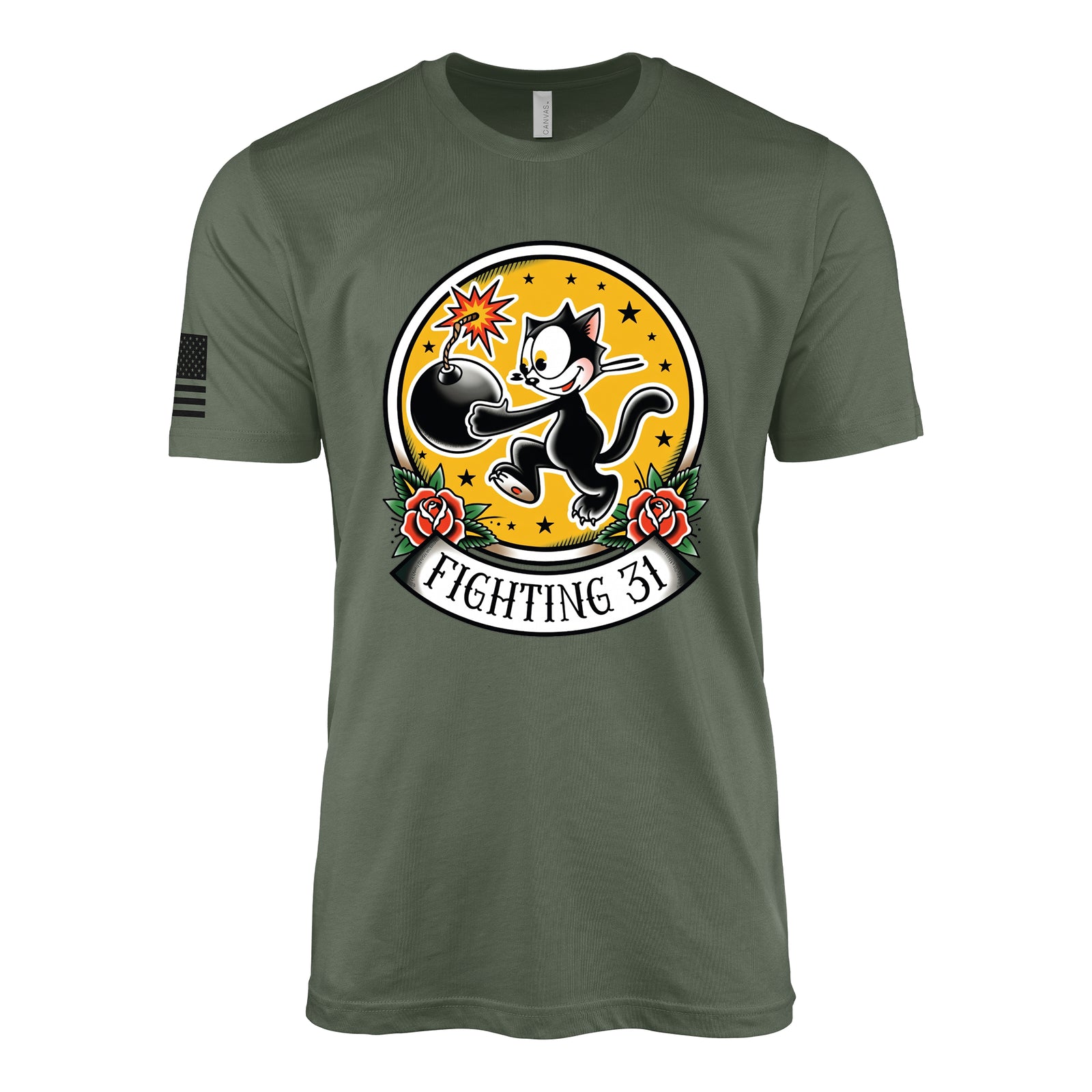 VFA-31 Tomcatters Insignia T-Shirt - Military Green